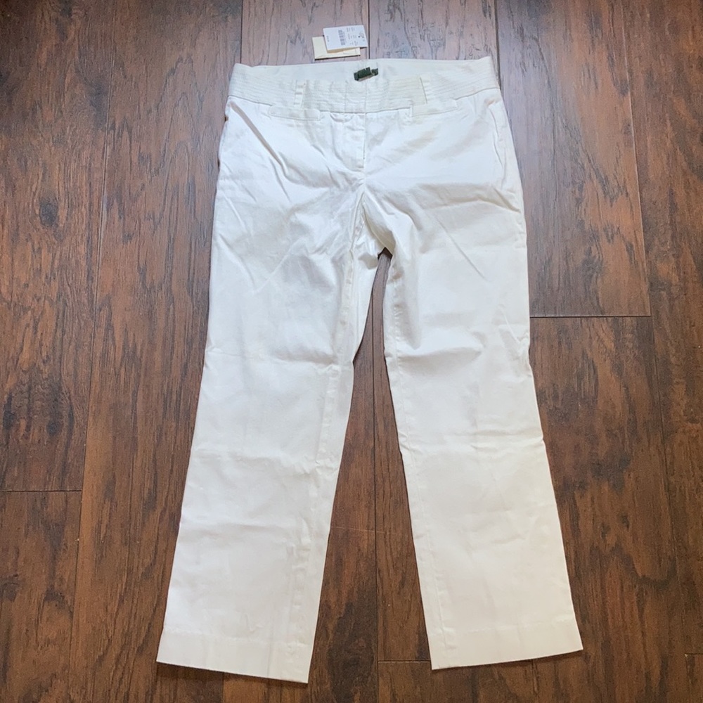 J. Crew White City Fit Cropped Pants